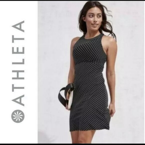 EUC Women's ATHLETA Santorini High Neck Mix Stripe Dress #228764‎ | Size M - Picture 1 of 9